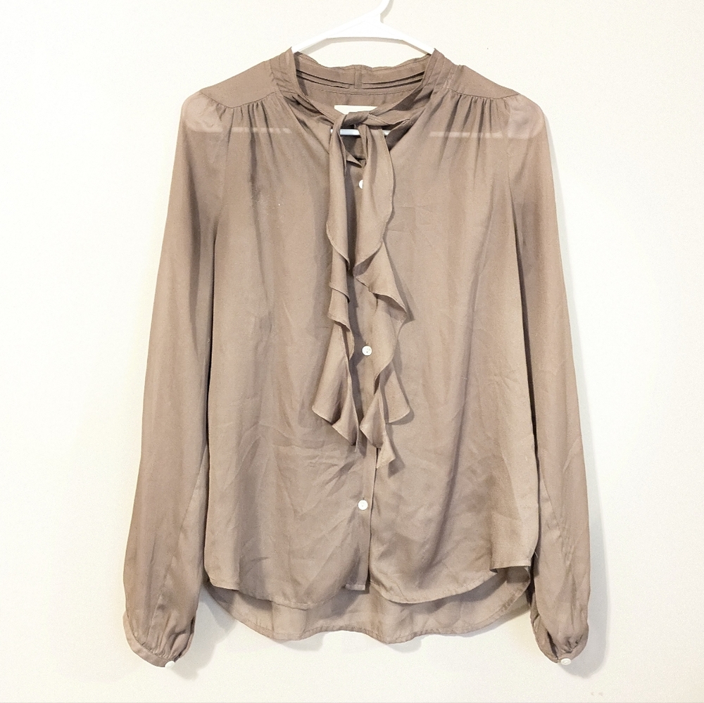 LOFT tan blouse size medium